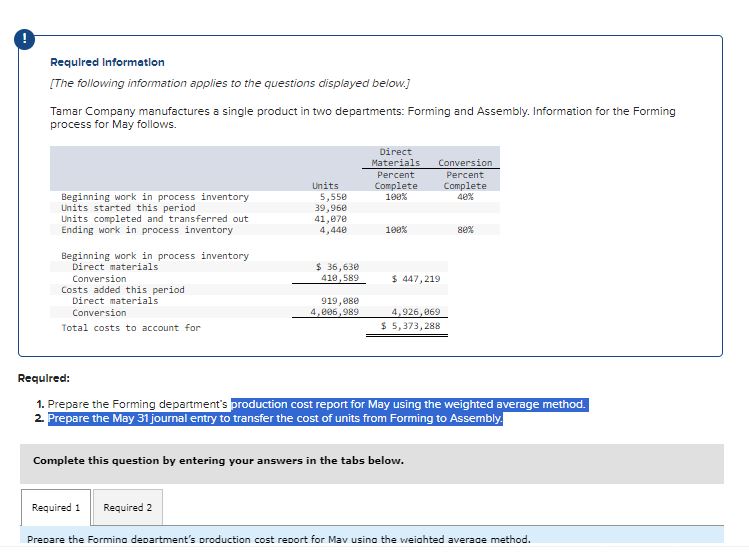 Solved Requlred Information [The following information | Chegg.com