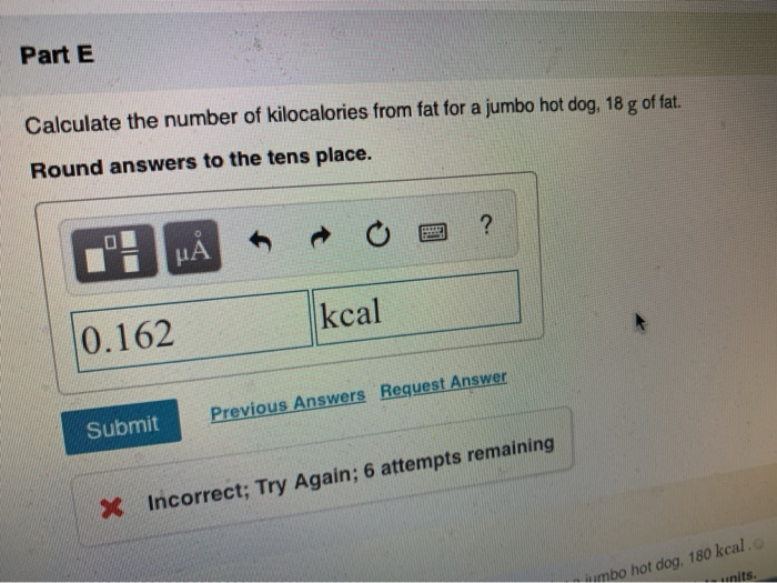 Solved The Total Kilocalories And Grams Of Fat For Some | Chegg.com