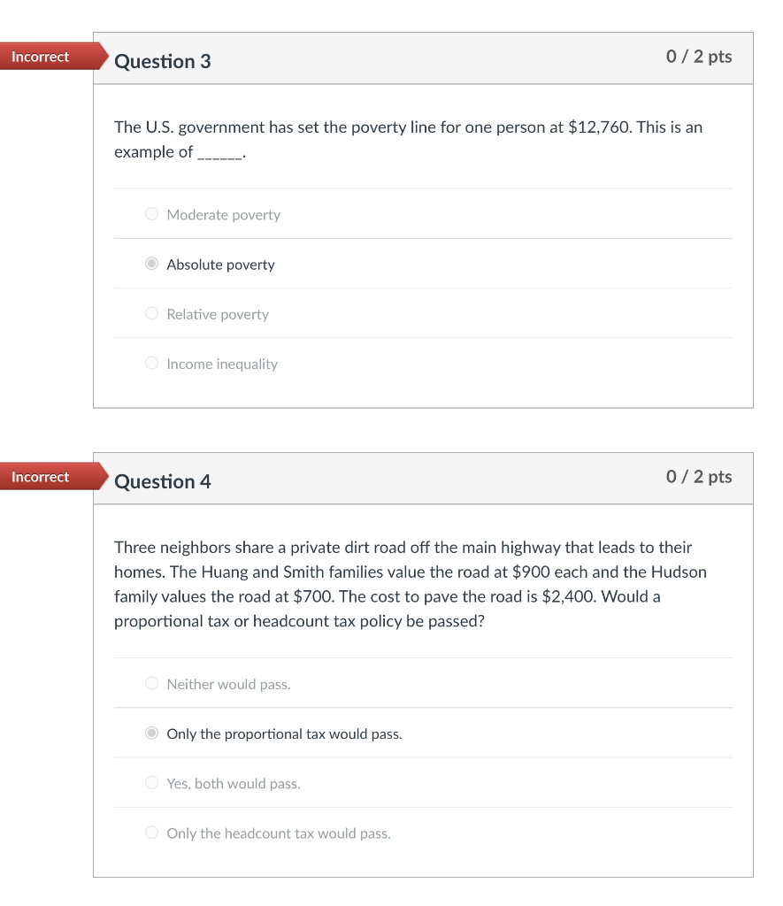 Solved The U.S. government has set the poverty line for one | Chegg.com
