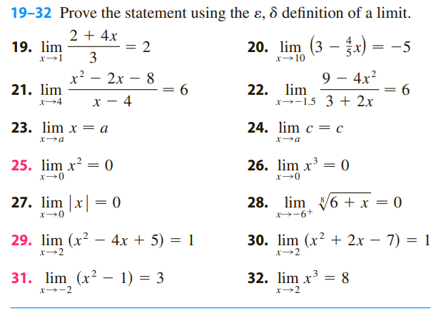 Solved 19-32 Prove the statement using the ε, definition of | Chegg.com