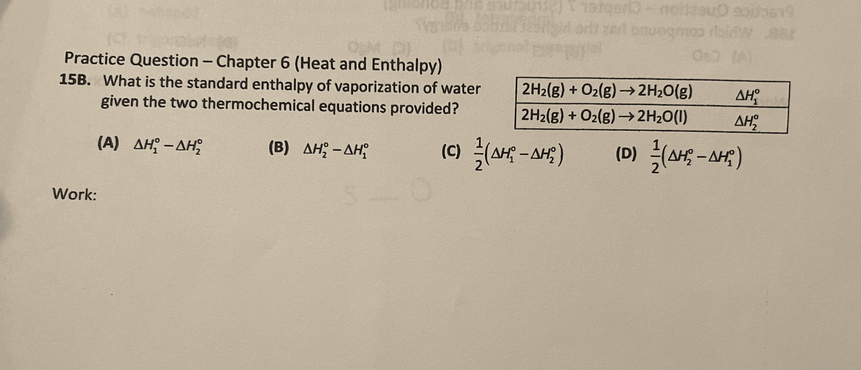 Solved Practice Question - Chapter 6 (Heat And Enthalpy) | Chegg.com