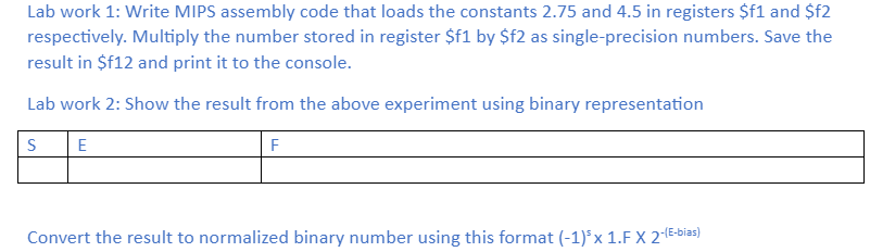 Solved Lab work 1: Write MIPS assembly code that loads the | Chegg.com