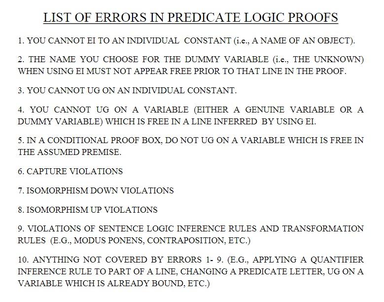 Solved 1. Find the errors and identify them. Put 'x' next to | Chegg.com