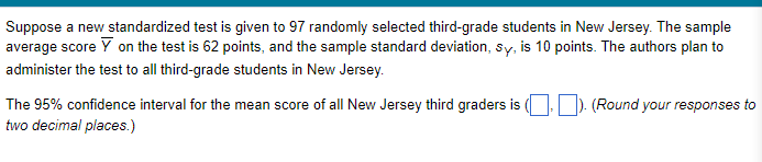 Solved Suppose a new standardized test is given to 97 | Chegg.com