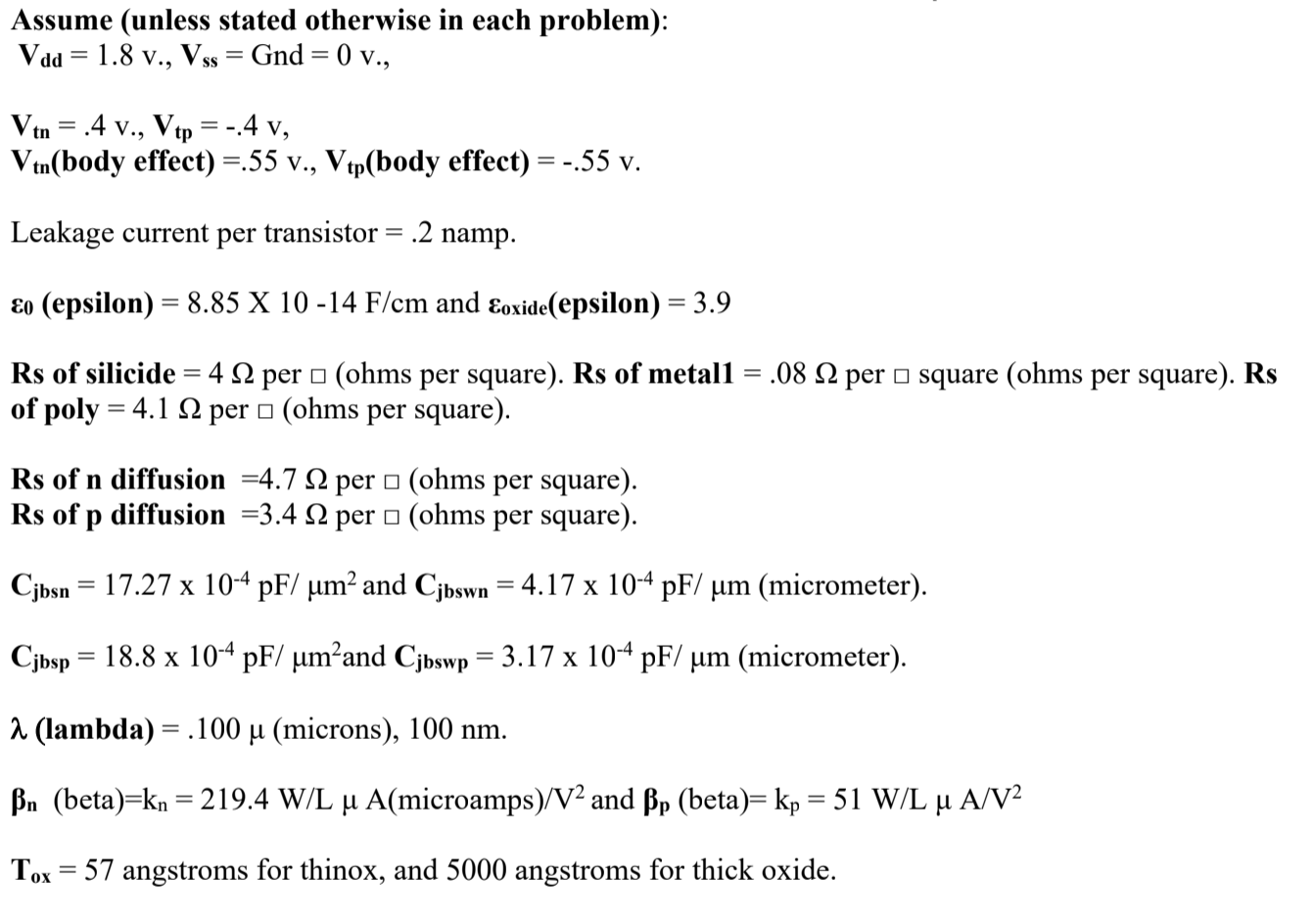 Assume Unless Stated Otherwise In Each Problem Chegg Com