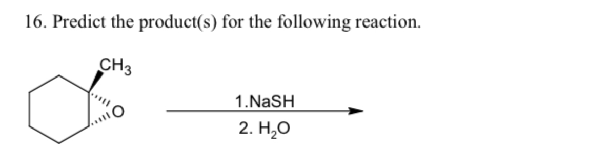 Solved Predict the product(s) ﻿for the following reaction. | Chegg.com