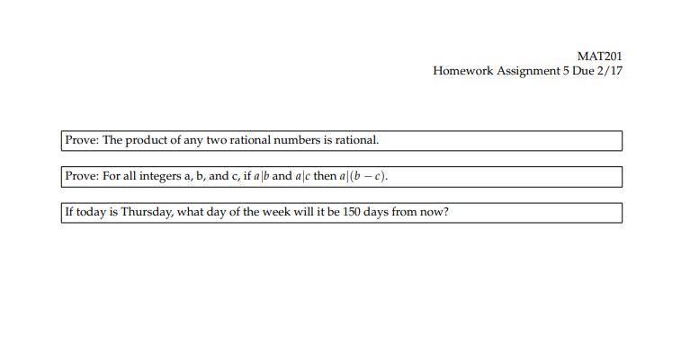 Solved MAT201 Homework Assignment 5 Due 2 17 Prove The Chegg