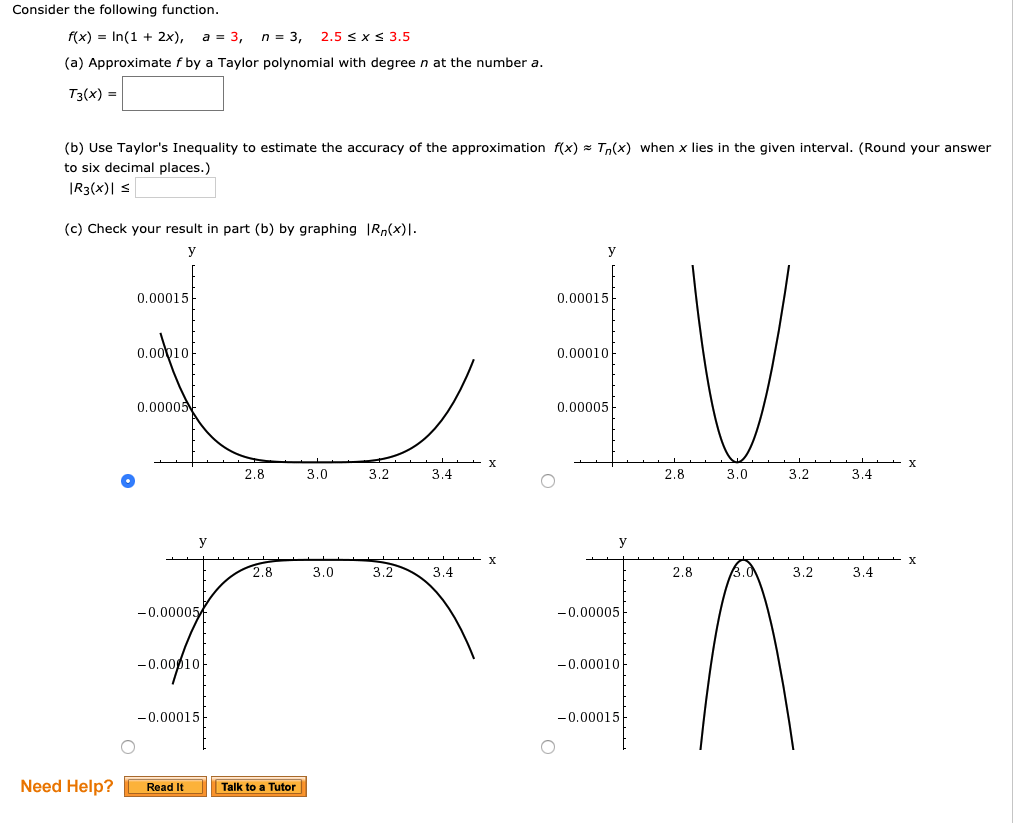 Solved Consider the following function. f(x) = In(1 + 2x), a | Chegg.com