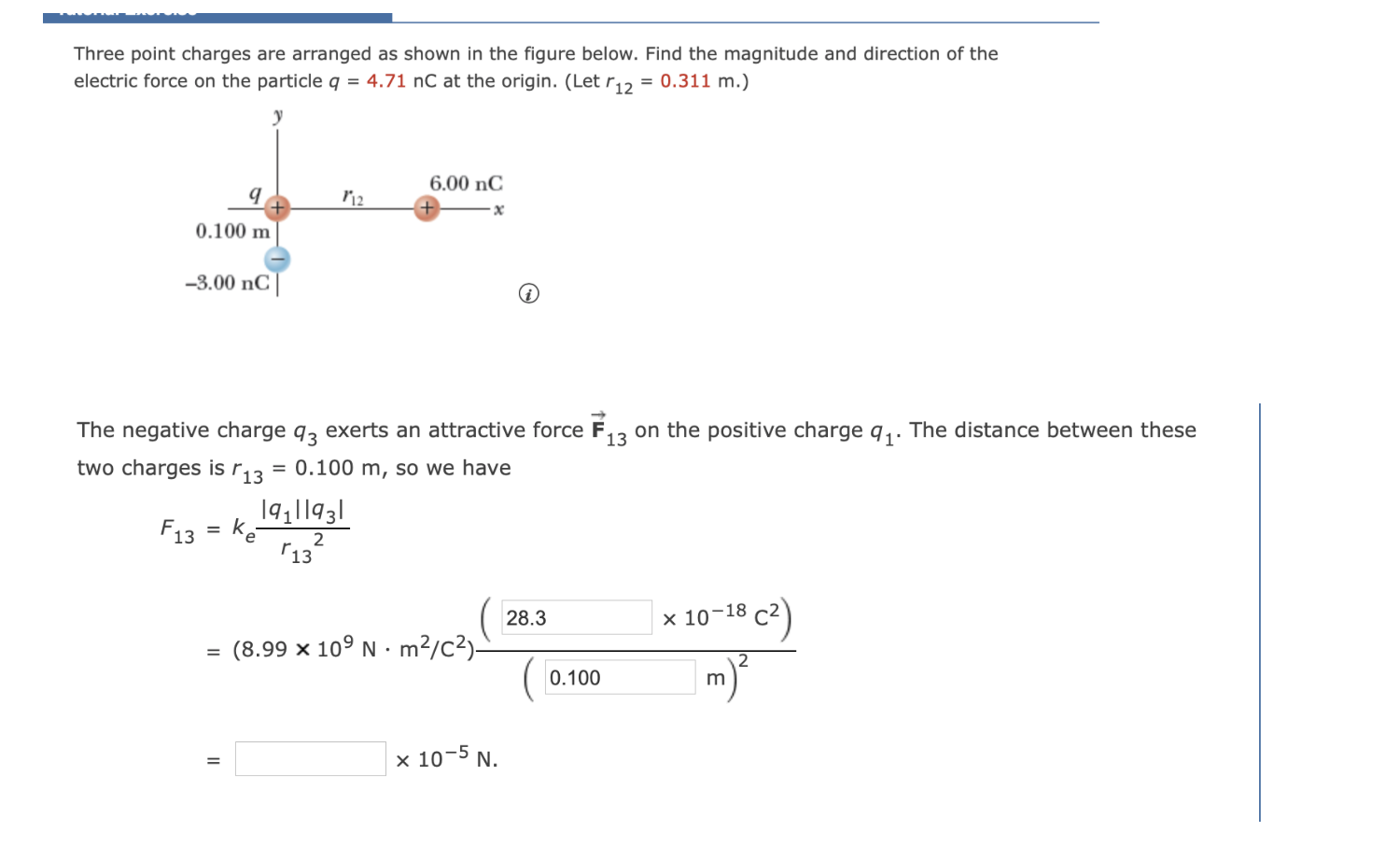 Solved Three point charges are arranged as shown in the | Chegg.com