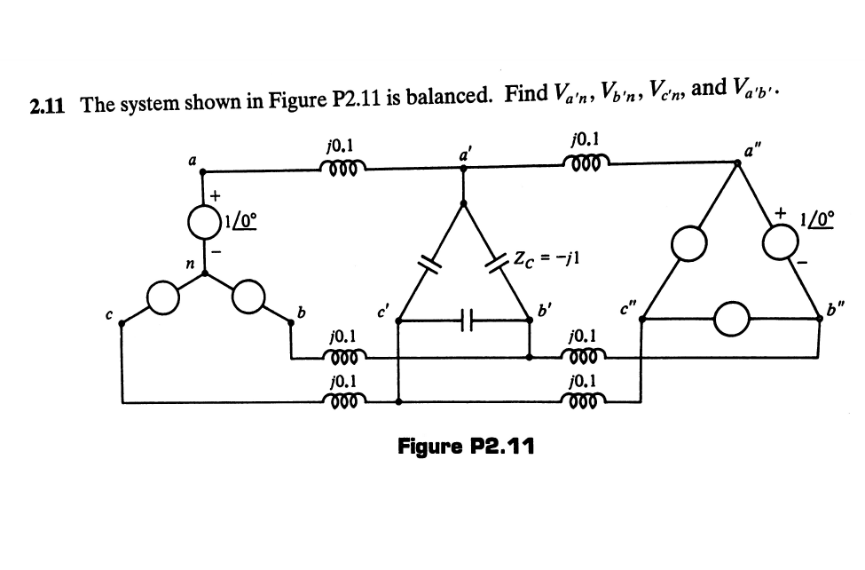 Solved 2.11 The system shown in Figure P2.11 is balanced. | Chegg.com