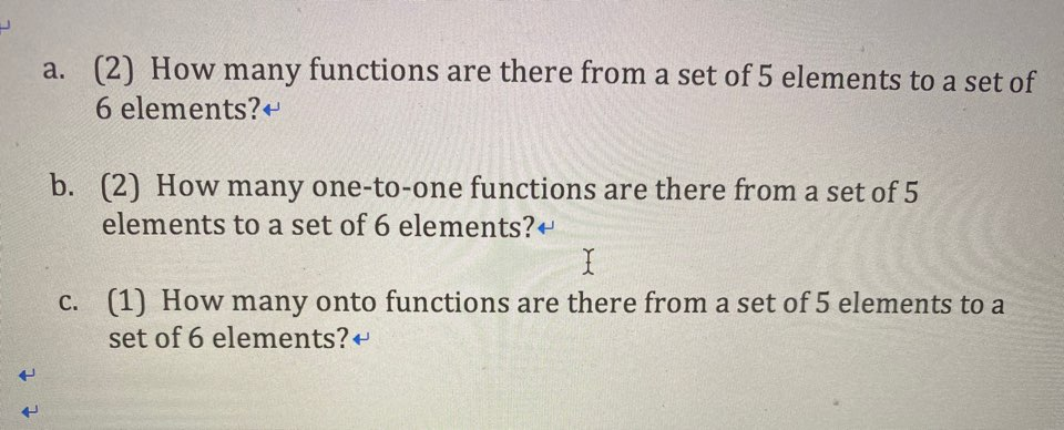 Solved a. (2) How many functions are there from a set of 5 | Chegg.com