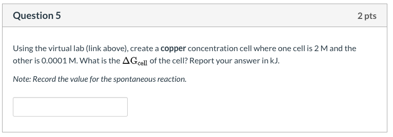 Solved Question 5 2 pts Using the virtual lab (link above), | Chegg.com