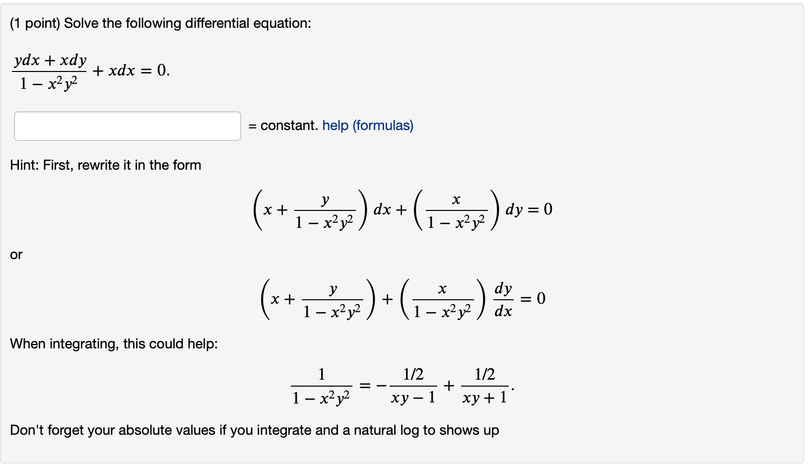 Solved 1 Point Solve The Following Differential Equatio Chegg Com