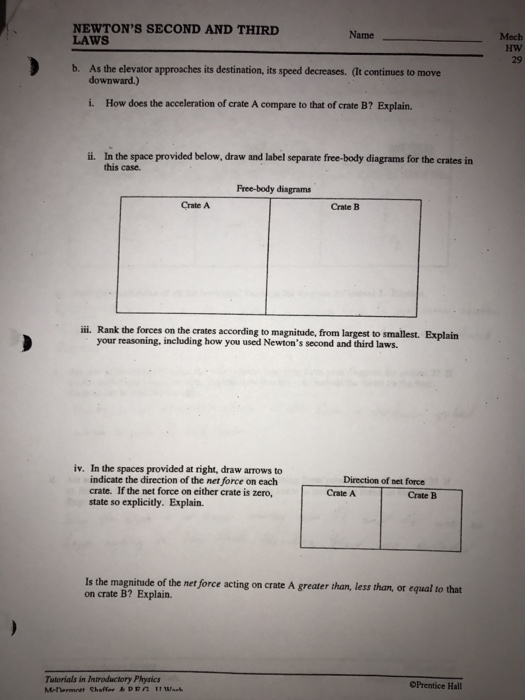 Solved Newtons second and third law. Note: there are | Chegg.com