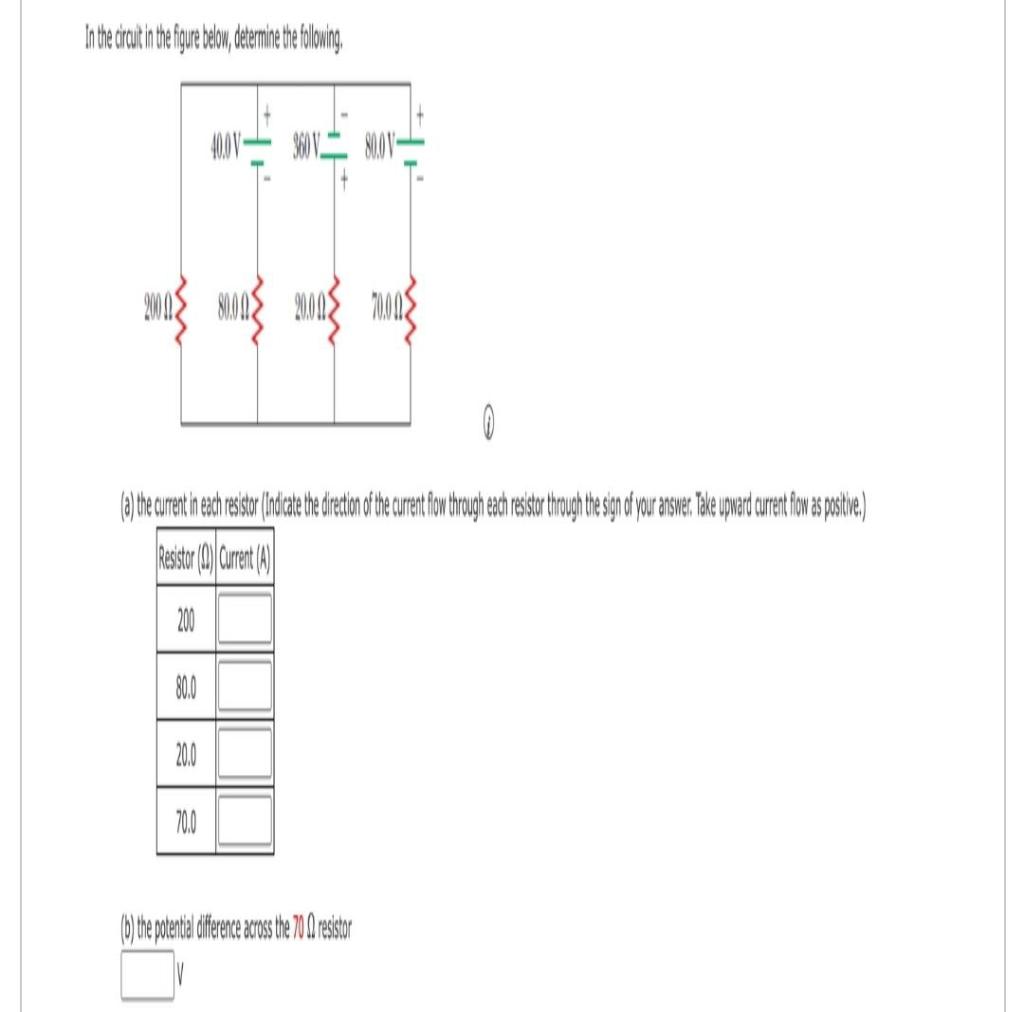 Solved In The Circuit In The Figure Below , Determine The | Chegg.com