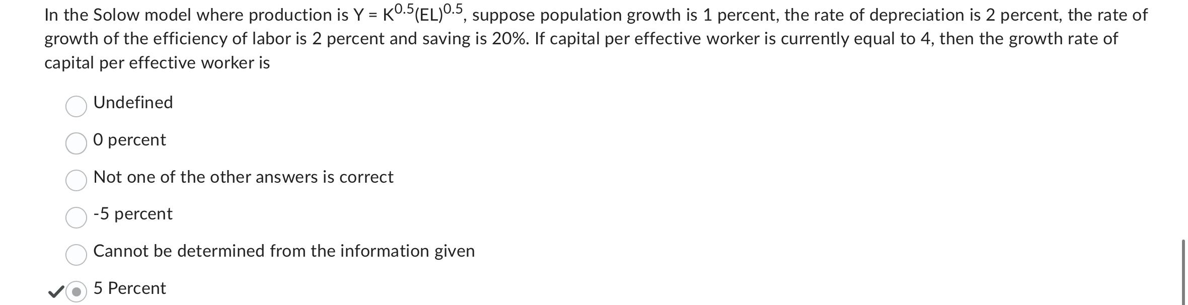 solved-in-the-solow-model-where-production-is-y-k0-5-el-0-5-chegg