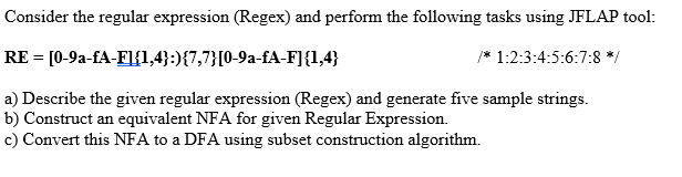 Solved Consider The Regular Expression (Regex) And Perform | Chegg.com