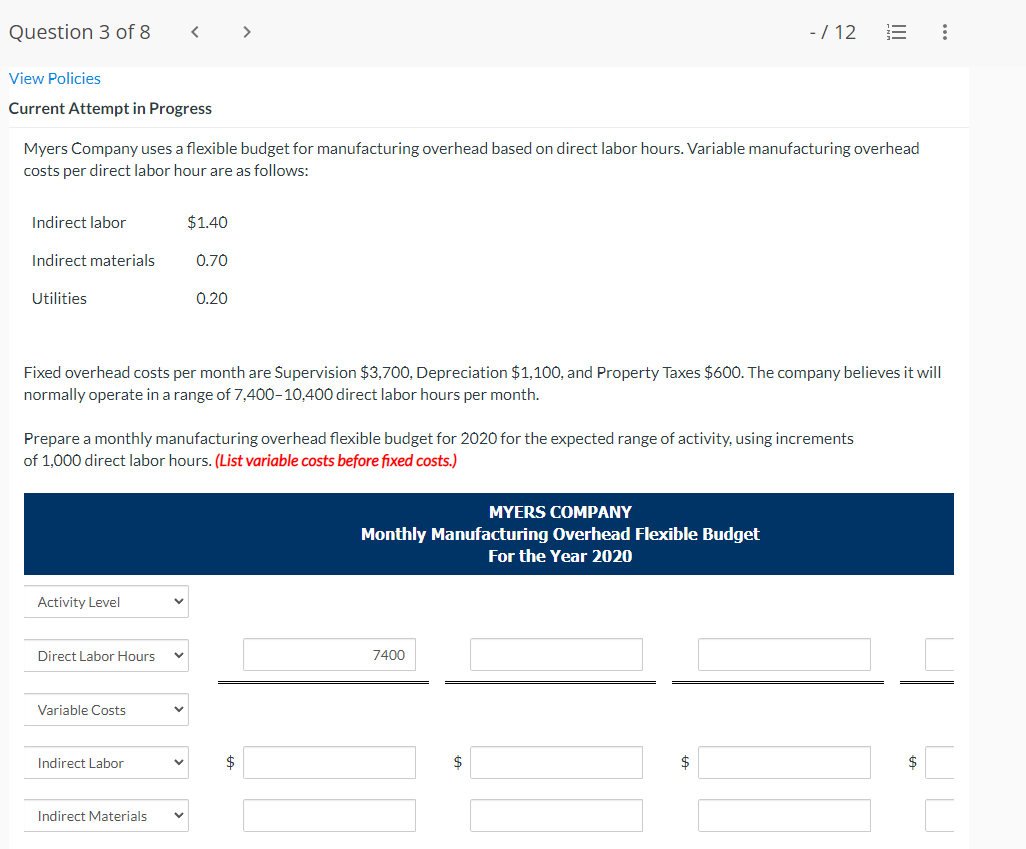 solved-myers-company-uses-a-flexible-budget-for-chegg