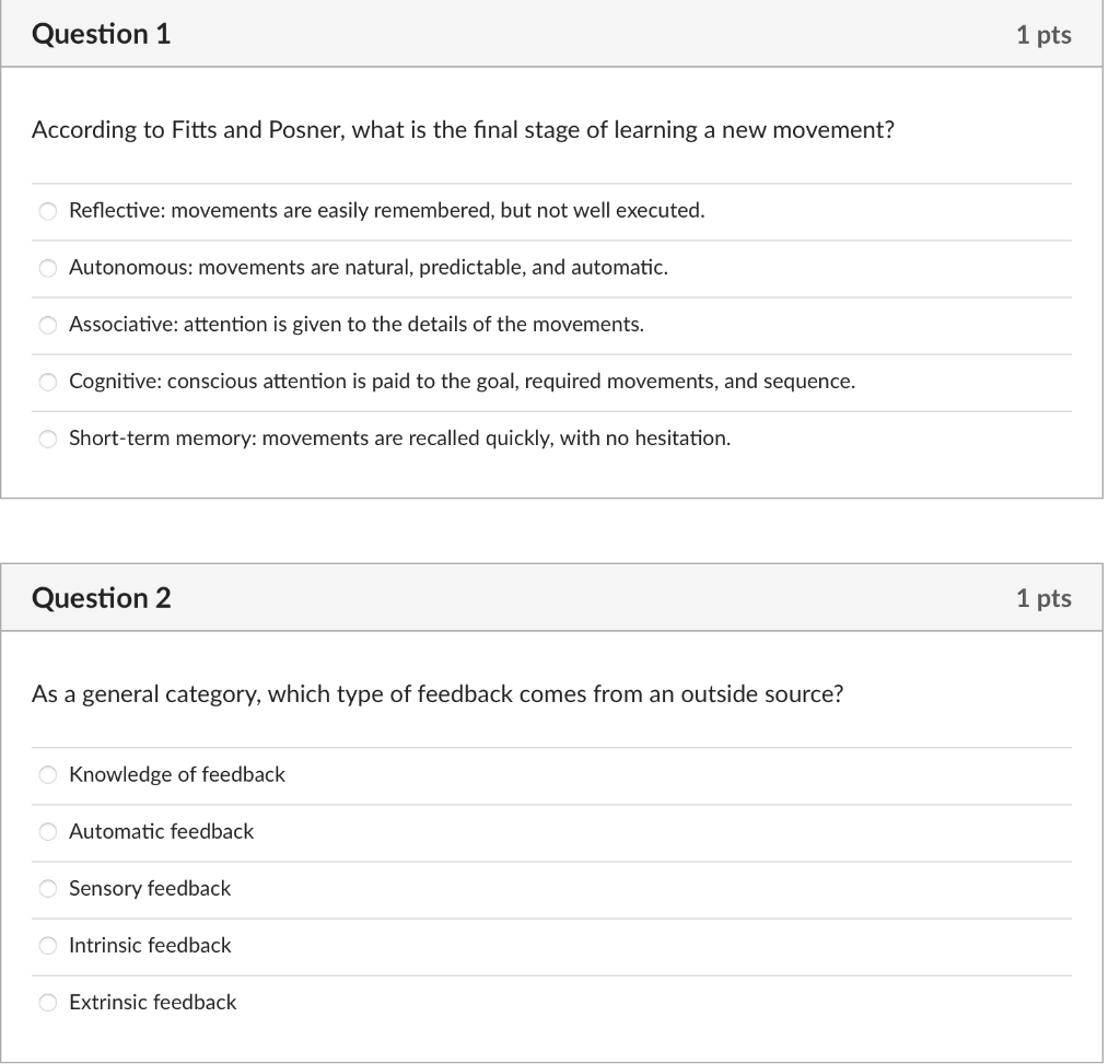 Cognitive associative and discount autonomous stages of learning