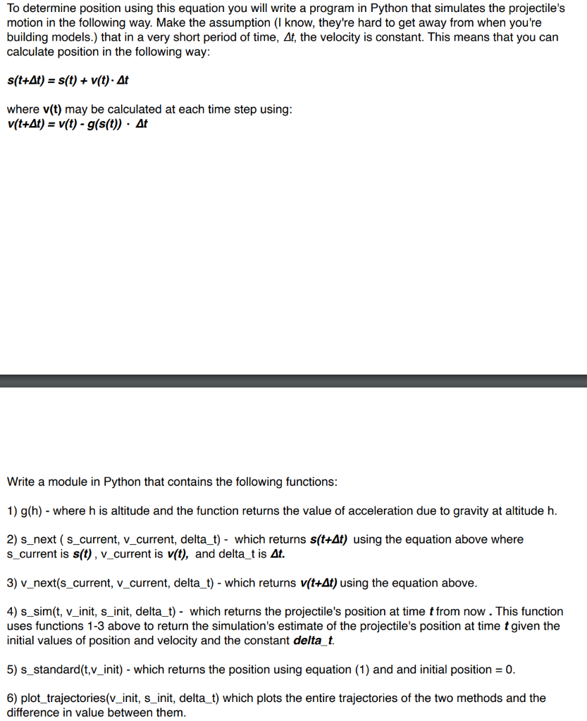 To determine position using this equation you will | Chegg.com