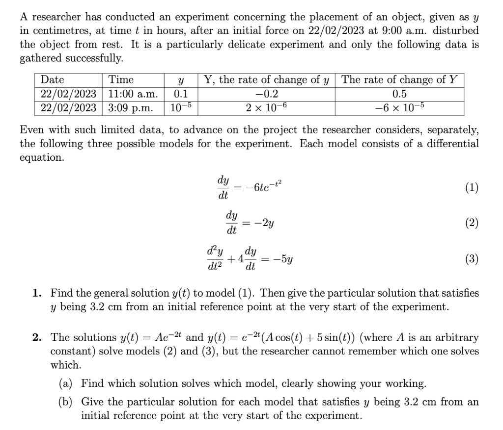 Solved A researcher has conducted an experiment concerning | Chegg.com