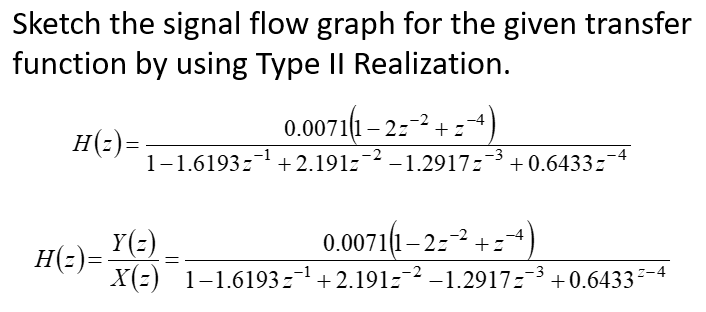 Solved Sketch the signal flow graph for the given transfer | Chegg.com