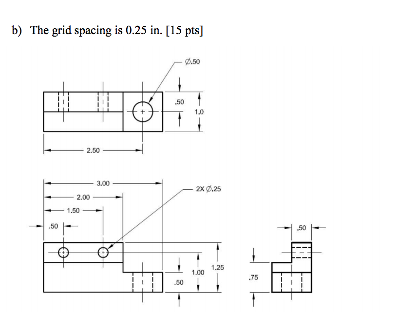 Solved From the Multiview drawings, create an accurate | Chegg.com