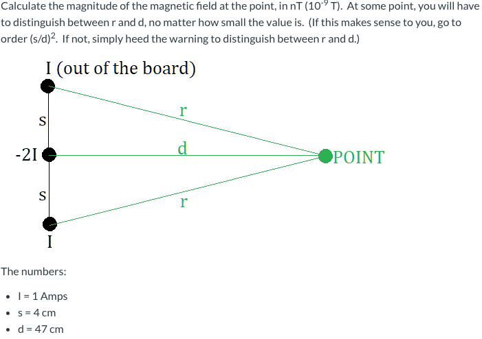 Solved Calculate the magnitude of the magnetic field at the | Chegg.com