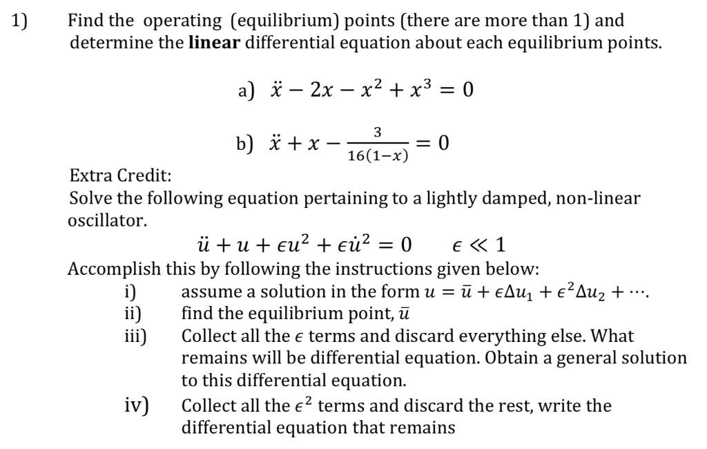 Solved 1)Find the operating (equilibrium) points (there are | Chegg.com