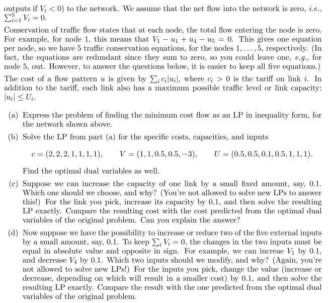 Exercise 71. We consider a network flow problem on | Chegg.com