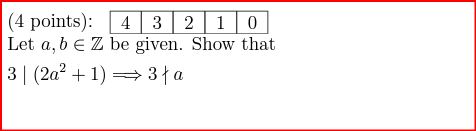 Solved Let A,b ∈ Z Be Given. Show That 3 | (2a2 +1) =⇒ 3 A | Chegg.com