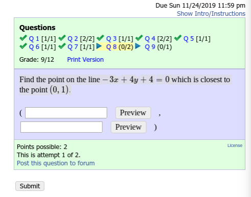 Solved Find The Point On The Line 3x 4y 4 0 Which Is Chegg Solved Find The Point On The Line 3x 4y 4 0 Which Is Chegg