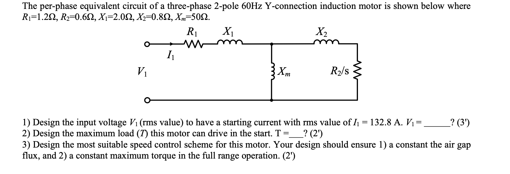 Solved The per-phase equivalent circuit of a three-phase 2 | Chegg.com