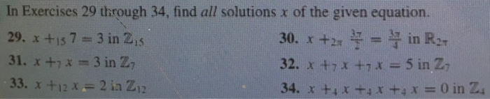 Solved In Exercises 29 through 34, find all solutions x of | Chegg.com