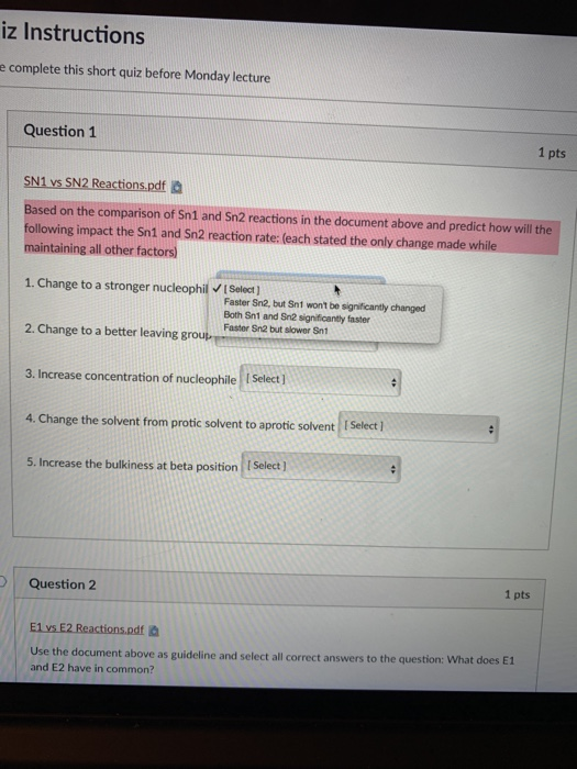 Solved iz Instructions e complete this short quiz before | Chegg.com