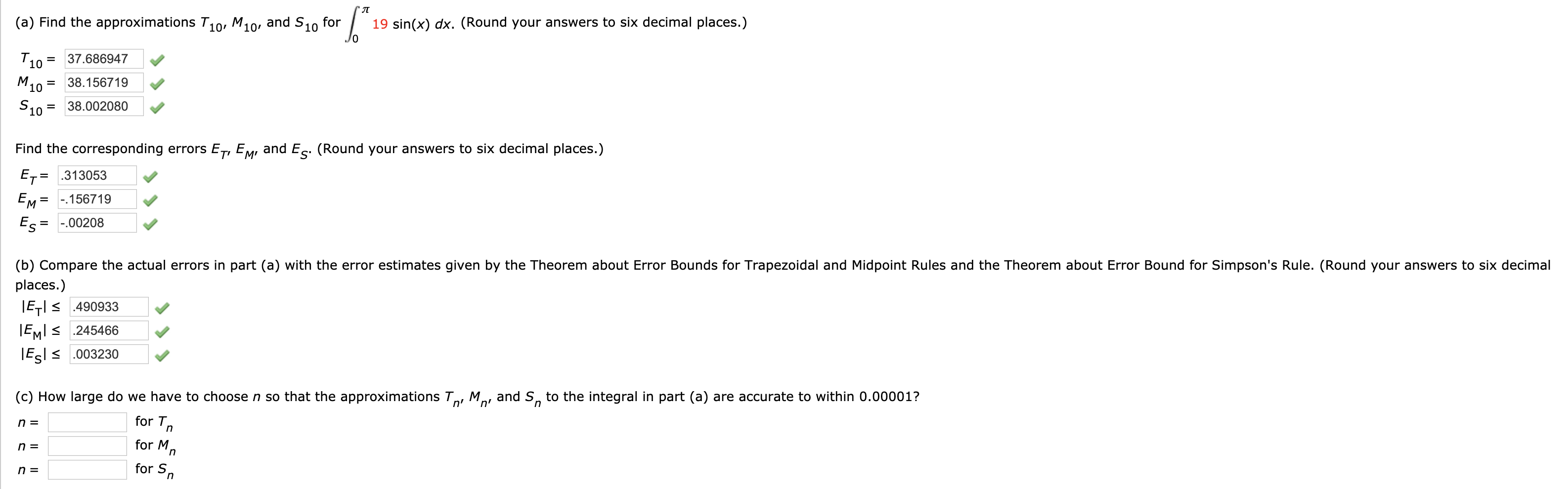 Solved C How Large Do We Have To Choose N So That The A Chegg Com