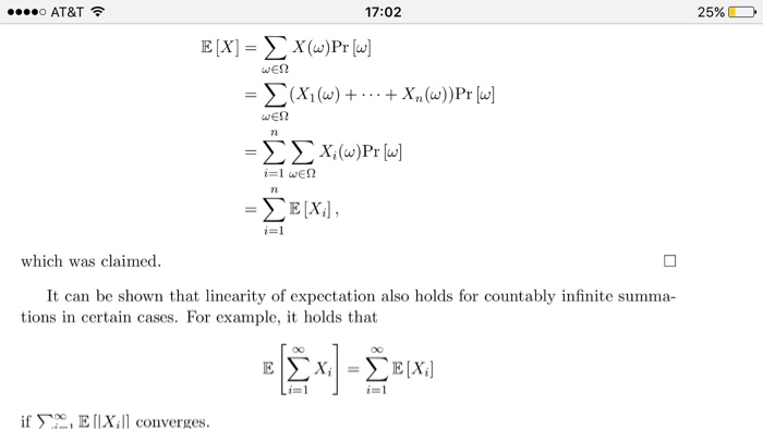 Solved I have a question about linearity if expectations | Chegg.com