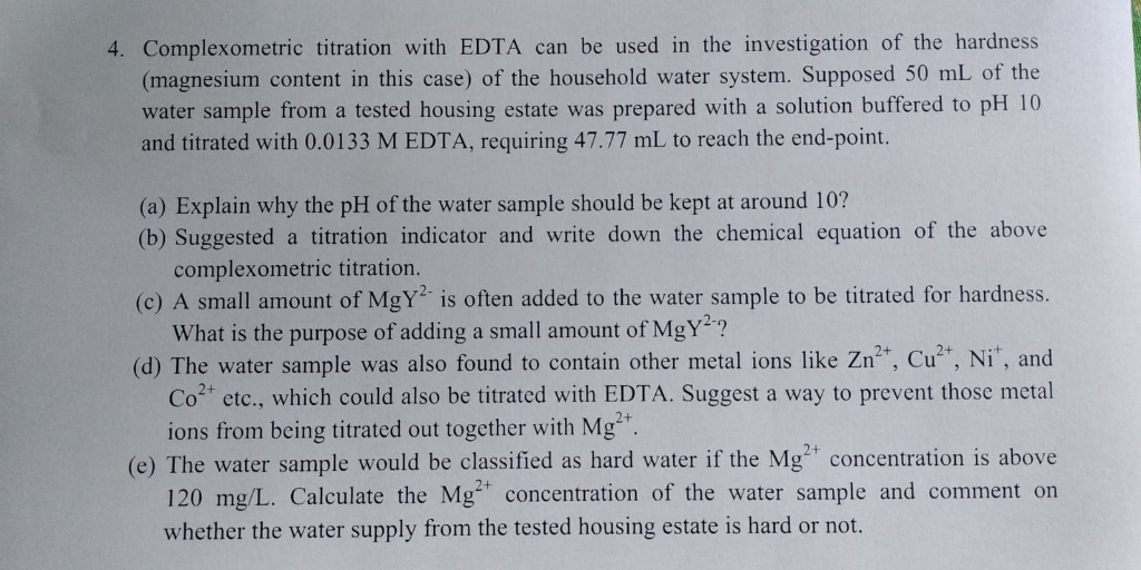 Why Edta Is Used In Complexometric Titration