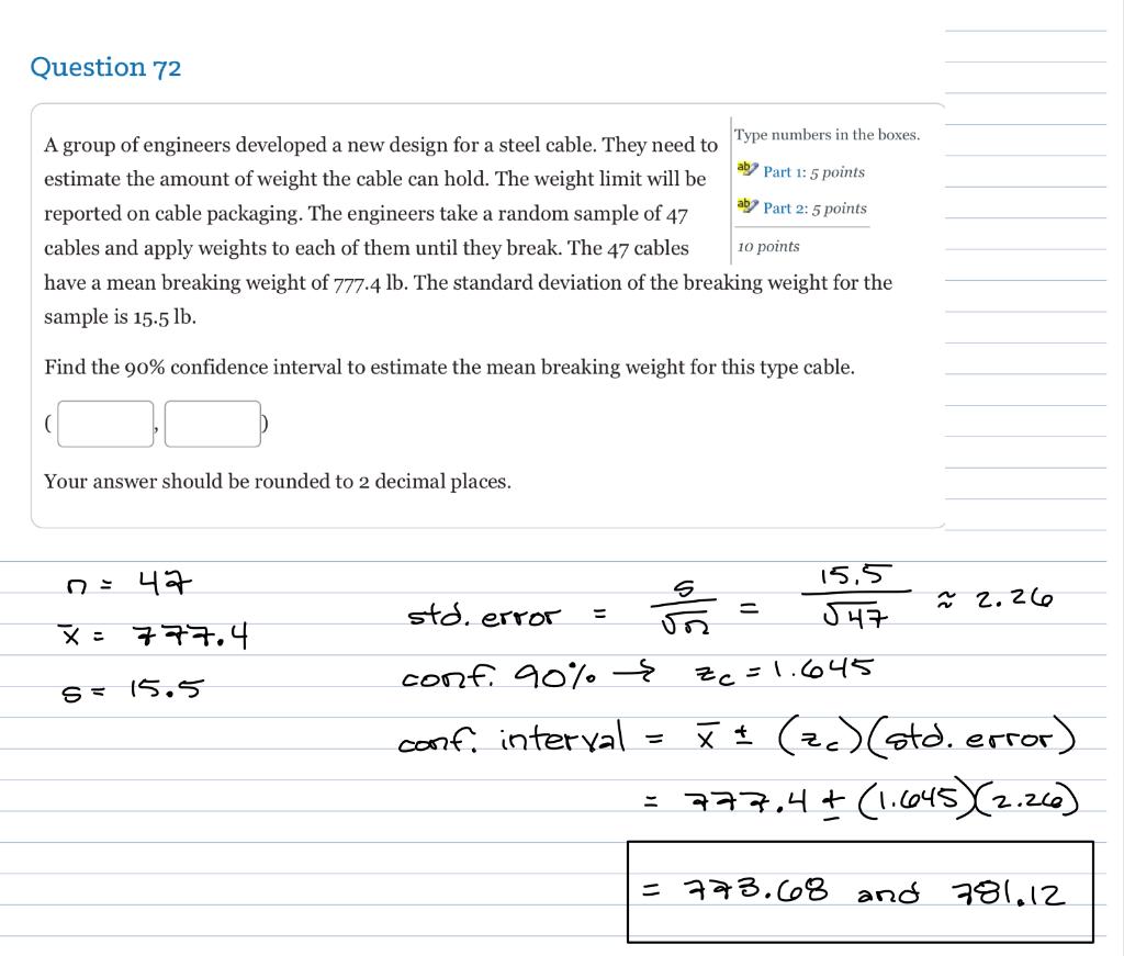 Solved Question 72 Ab Part 1: 5 Points Aby Part 2: 5 Points | Chegg.com