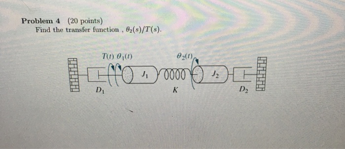 Solved Problem 4 (20 points) Find the transfer function , | Chegg.com