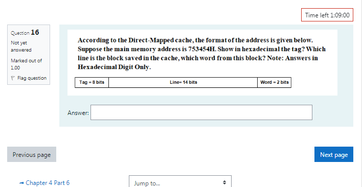 Solved Time Left 1 09 00 Question 16 Not Yet Answered Marked Chegg Com