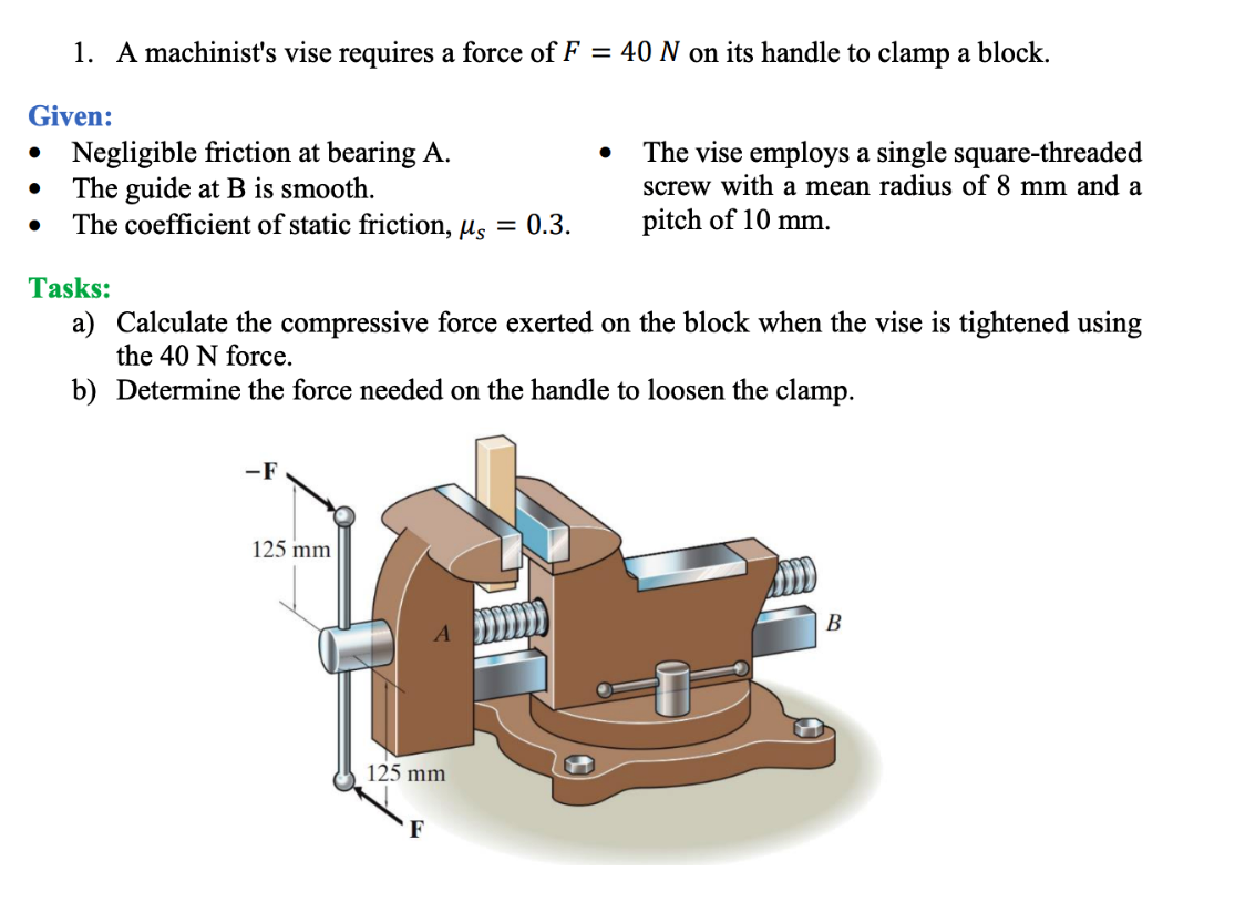 The vise shown in figure 4.49 is used for clamping