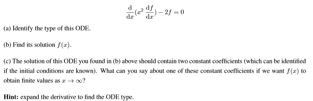 Solved (a) Identify The Type Of This ODE. (b) Find Its | Chegg.com