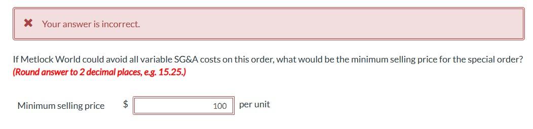 Solved Metlock World manufactures a workout product, | Chegg.com