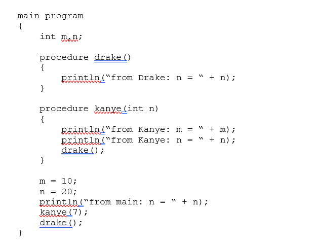 Solved Consider the following code snippet from a language | Chegg.com