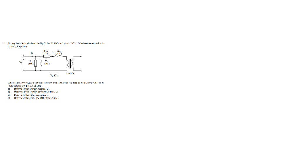 Solved 1. The Equivalent Circuit Shown In Fig Q1 Is A | Chegg.com