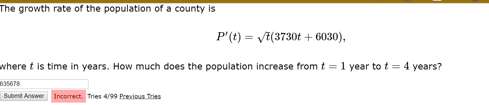Solved The growth rate of the population of a county is | Chegg.com