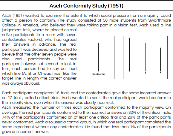 asch conformity experiment original paper