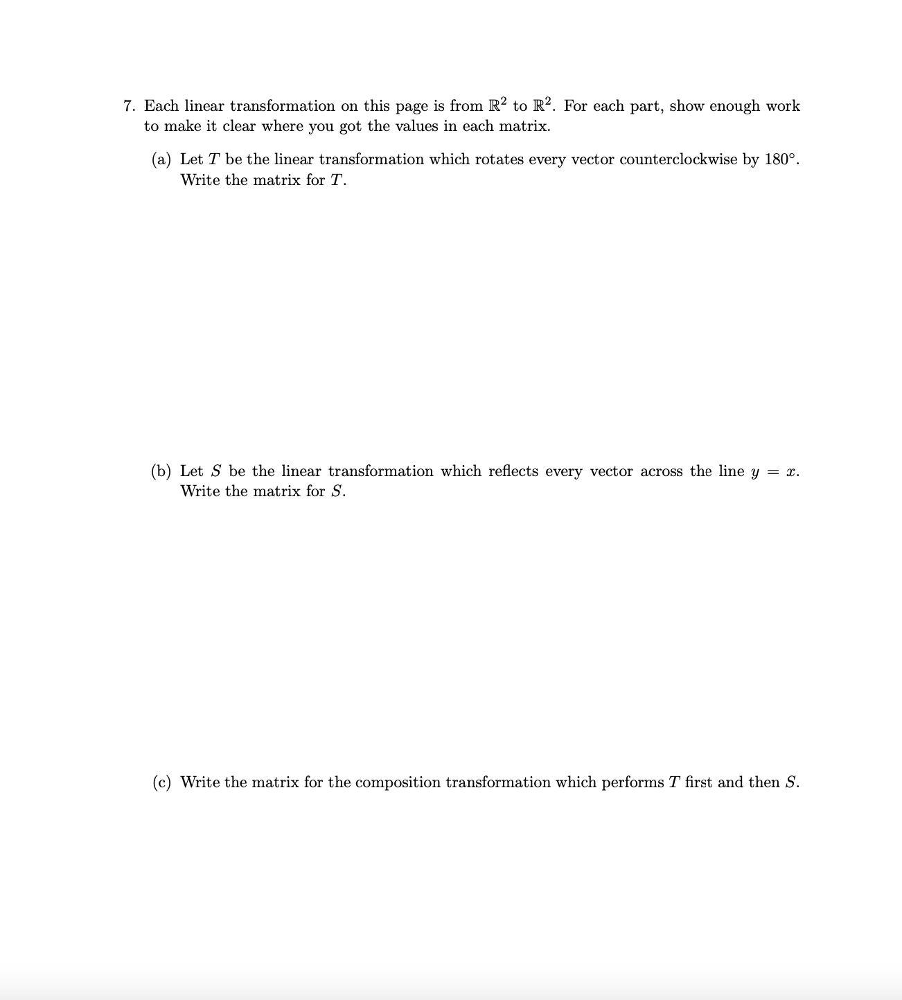 Solved 7. Each linear transformation on this page is from R2 | Chegg.com