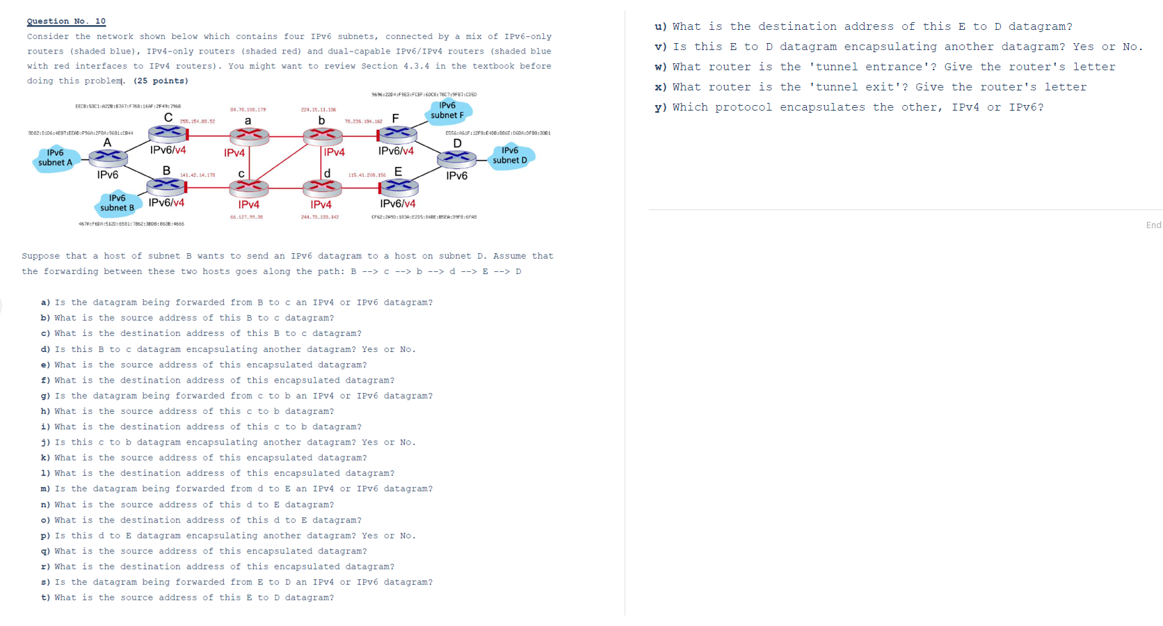 Solved Question No. 10 Consider the network shown below | Chegg.com